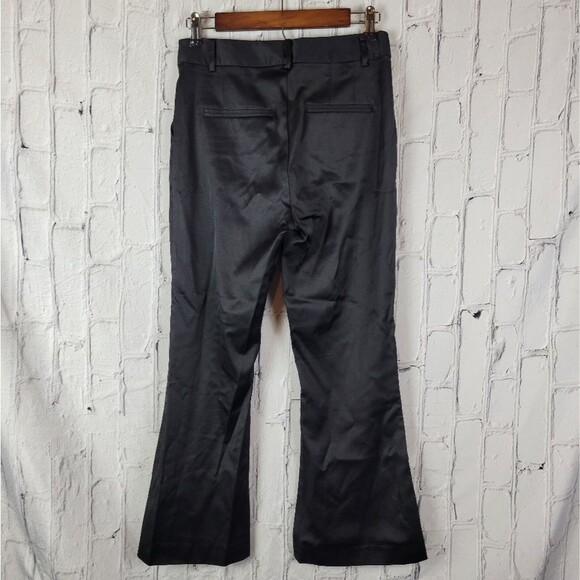 Frame solid noir black le crop mini flare bootcut wool blend trousers pants - Picture 6 of 12